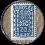 Timbre-monnaie Wiedhalm Baden - 20 kronen sur fond marbr� - revers