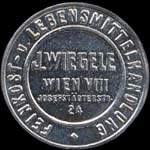 Timbre-monnaie J. Wiegele - 5 heller sur fond marbr� - avers