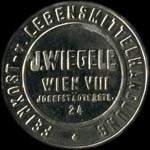 Timbre-monnaie J. Wiegele - 40 heller rouge sur fond marbr� - avers
