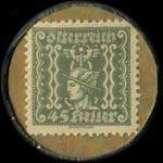 Timbre-monnaie J. Wiegele - 45 heller sur fond marbr� - revers