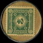Timbre-monnaie J. Wiegele - 40 kronen sur fond marbr� - revers