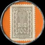 Timbre-monnaie J.E. Zacharias - Wien VII. Mariahilferstr.31 - 100 kronen sur fond orange - revers