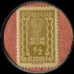 Timbre-monnaie J.E. Zacharias - Wien I. Seilergasse 1 - 1/2 krone sur fond marbr� - revers