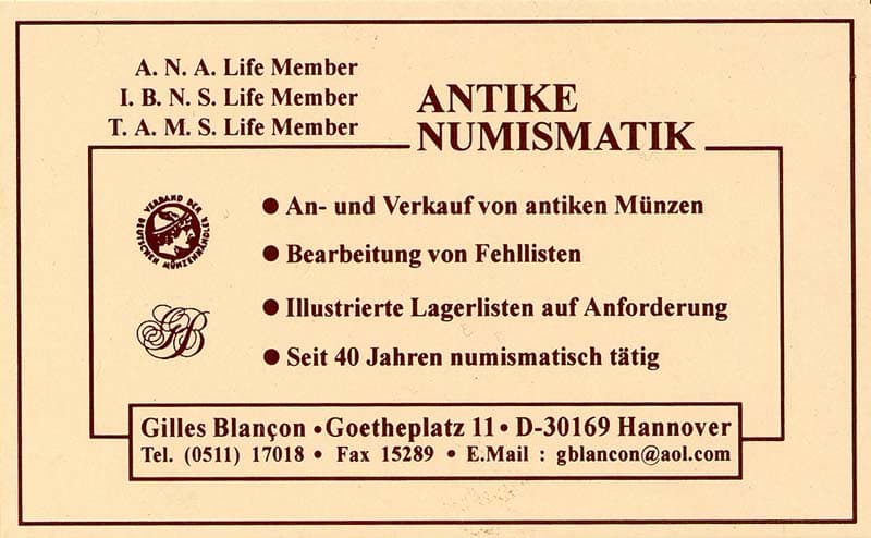 Carte professionnelle de Gilles Blan�on