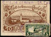 Timbre-monnaie (gutschein) - Ansfelden - 10 heller avec timbre de 5 heller 2 - face