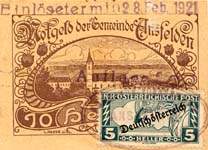 Biefmarkengeld Ansfelden - 10 heller - timbre-monnaie - encased stamp - gutschein - front