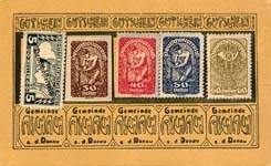 Biefmarkengeld Aschach - 185 heller - timbre-monnaie - encased stamp - gutschein - front