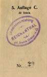 Timbre-monnaie (gutschein) Reichental im Muehlkreis - 10 heller rouge sur papier tamponn� s�rie 5C - dos