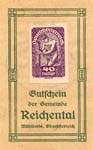 Timbre-monnaie (gutschein) Reichental im Muehlkreis - 40 heller violet sur papier tamponn� - face