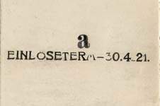 Timbre-monnaie (gutschein) Schenkenfelden - 5 heller vert sur carton blanc - dos