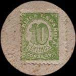 Carton moneda Albiol 1937 - 10 centimos - timbre-monnaie de fantaisie - Espagne - revers