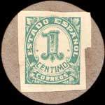 Carton moneda Alicante 1936 - 1 centimo - timbre-monnaie de fantaisie - Espagne - revers