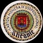 Timbre-monnaie de fantaisie - Alicante - 1936 - Espagne - carton moneda