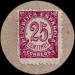 Carton moneda Ametlla de Mar 1937 - 25 centimos - timbre-monnaie de fantaisie - Espagne - revers
