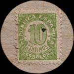 Carton moneda Angles 1937 - 10 centimos - timbre-monnaie de fantaisie - Espagne - revers