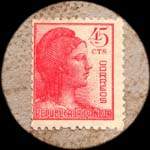 Carton moneda Arenys de Munt 1937 - 45 centimos - timbre-monnaie de fantaisie - Espagne - revers