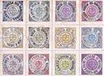 Carton moneda Arenys de Munt 1937 - Planche non découpée de 12 timbres-monnaie - Espagne - avers