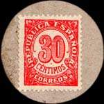 Carton moneda Avila 1936 - 30 centimos - timbre-monnaie de fantaisie - Espagne - revers