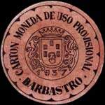 Carton moneda Barbastro 1937 - 45 centimos - timbre-monnaie de fantaisie - Espagne - avers