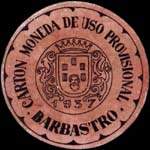 Carton moneda Barbastro 1937 - 45 centimos - timbre-monnaie de fantaisie - Espagne - avers
