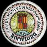 Carton moneda Barcelona 1936 - 10 centimos - timbre-monnaie de fantaisie - Espagne - avers