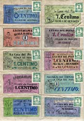 Timbre-monnaie Alcala De Henares - Espagne - format billet en planche - dos