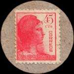 Carton moneda Cabrera de Mataro 1937 - 45 centimos - timbre-monnaie de fantaisie - Espagne - revers