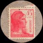 Carton moneda Cabrils 1937 - 45 centimos - timbre-monnaie de fantaisie - Espagne - revers