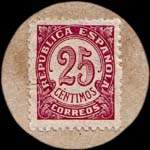 Carton moneda Caceres 1936 - 25 centimos - timbre-monnaie de fantaisie - Espagne - revers