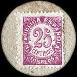 Carton moneda Carmona 1937 - 25 centimos - timbre-monnaie de fantaisie - Espagne - revers