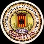 Carton moneda Castellon de la Plana 1936 - 1 centimo - timbre-monnaie de fantaisie - Espagne - avers