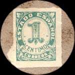 Carton moneda Castellon de la Plana 1936 - 1 centimo - timbre-monnaie de fantaisie - Espagne - revers