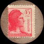 Carton moneda Castellon de la Plana 1936 - 45 centimos - timbre-monnaie de fantaisie - Espagne - revers