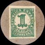 Carton moneda Ciudad Real 1936 - 1 centimo - timbre-monnaie de fantaisie - Espagne - revers