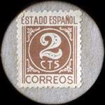 Carton moneda La Coru�a 1936 - 2 centimos - timbre-monnaie de fantaisie - Espagne - revers