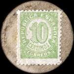 Carton moneda La Coru�a 1936 - 10 centimos - timbre-monnaie de fantaisie - Espagne - revers
