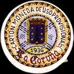 Carton moneda La Coruña 1936 - 25 centimos - timbre-monnaie de fantaisie - Espagne - avers