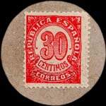 Carton moneda La Coruña 1936 - 30 centimos - timbre-monnaie de fantaisie - Espagne - revers