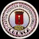 Carton moneda Cuenca 1936 - 10 centimos - timbre-monnaie de fantaisie - Espagne - avers