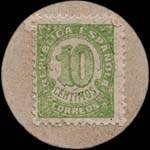 Carton moneda Cuenca 1936 - 10 centimos - timbre-monnaie de fantaisie - Espagne - revers