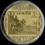 Timbre-monnaie 5 centimos - Fanlo - Muebles americanos - Fanlo - Jovellanos, 1 - Barcelona - Espagne - revers