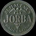 Timbre-monnaie 5 centimos - Almacenes Jorba - Barcelona - Espagne - avers