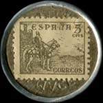 Timbre-monnaie 5 centimos - Almacenes Jorba - Barcelona - Espagne - revers