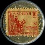 Timbre-monnaie 10 centimos - Almacenes Jorba - Barcelona - Espagne - revers