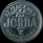 Timbre-monnaie 15 centimos - Almacenes Jorba - Barcelona - Espagne - avers