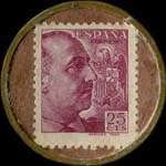 Timbre-monnaie 25 centimos - Mutua General de Seguros - Espagne - revers
