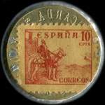 Timbre-monnaie 10 centimos de Madrid - Radio-Lucarda - Rambla Cataluna .8. av.José Antonio.594. Barcelona - Espagne - revers