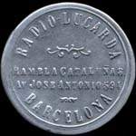 Timbre-monnaie 10 centimos de Burgos - Radio-Lucarda - Rambla Cataluna .8. av.José Antonio.594. Barcelona - Espagne - avers