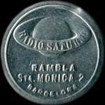 Timbre-monnaie 5 centimos - Radio Saturno - Rambla Sta.Monica.2 - Barcelona - Espagne - avers