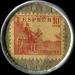 Timbre-monnaie 10 centimos - Almacenes - La Saldadora - Novedades - Espagne - revers
